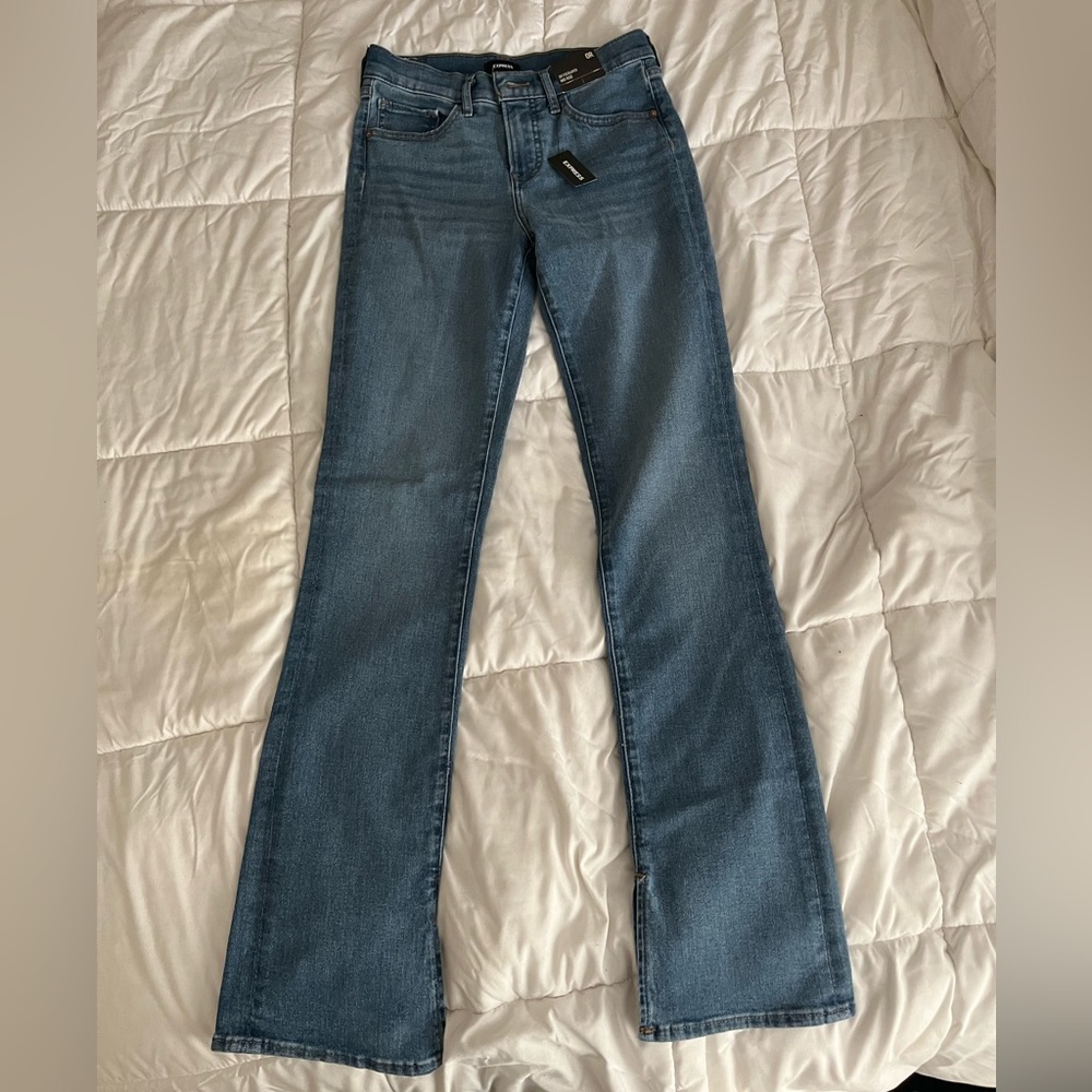 EXPRESS Skyscraper Mid Rise Jean Size 0 R Black - Picture 4 of 4
